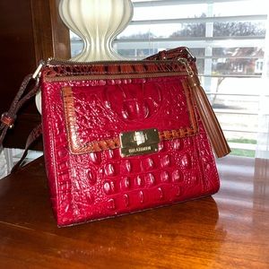 Brahmin Magenta Leather Crossbody Bag